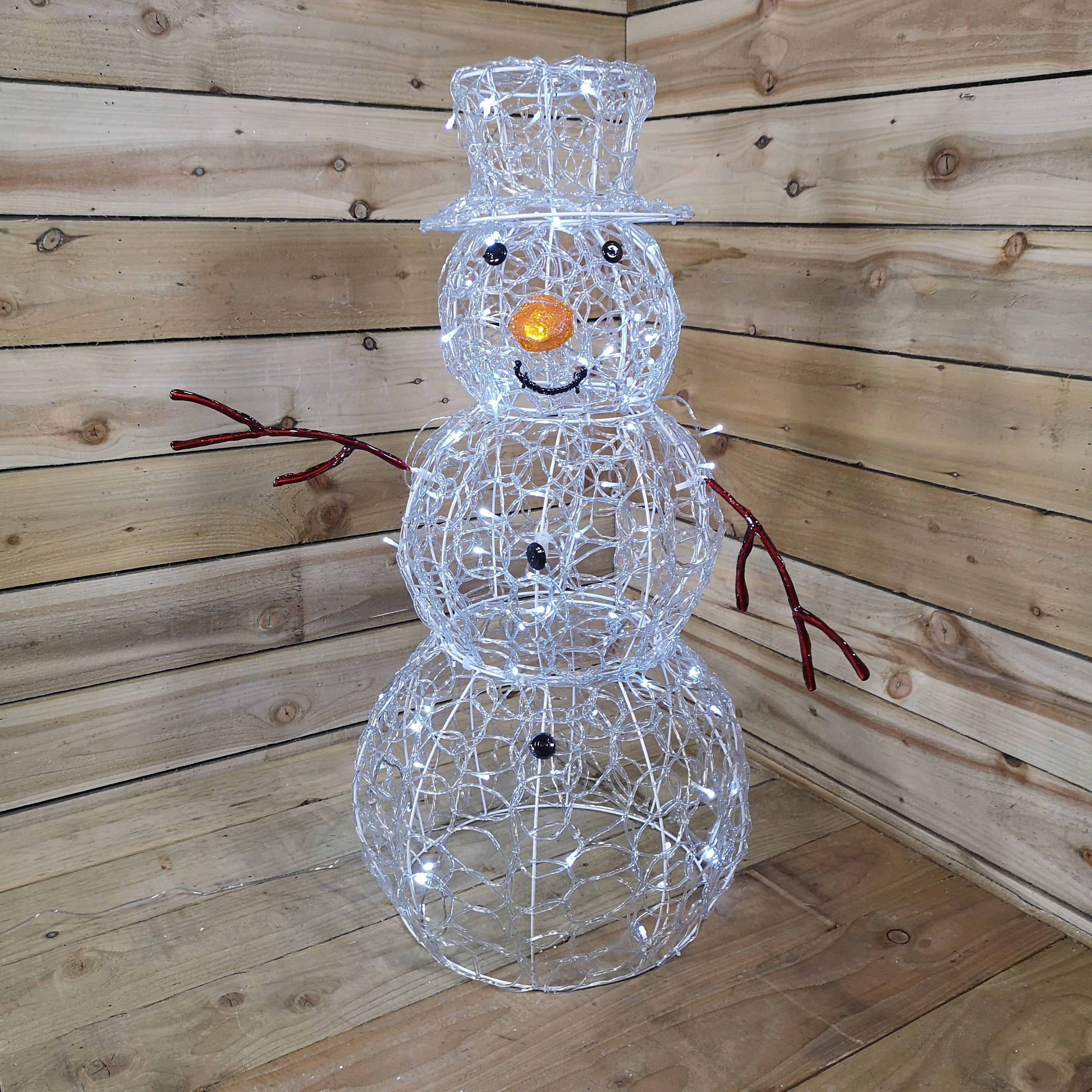 Premier Indoor Outdoor Christmas 90cm Lit Soft Acrylic Snowman With 80 White LED