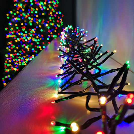 1152 LED 6.7m Premier Compact Cluster Brights Indoor Outdoor Christmas Multi Function Mains Operated Lights in Multicoloured