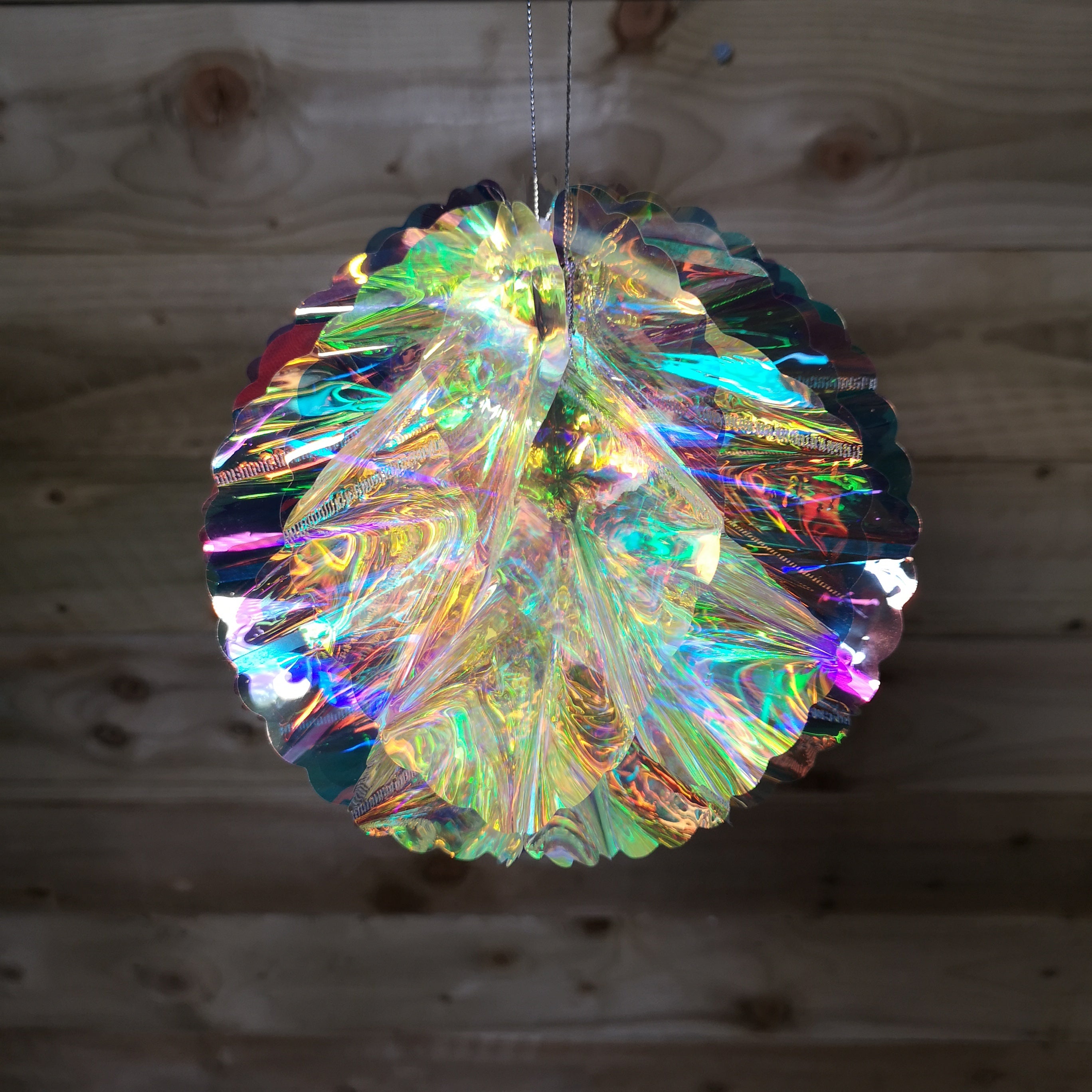 20cm 3D Iridescent Honeycomb Ball Christmas Hanging Decoration