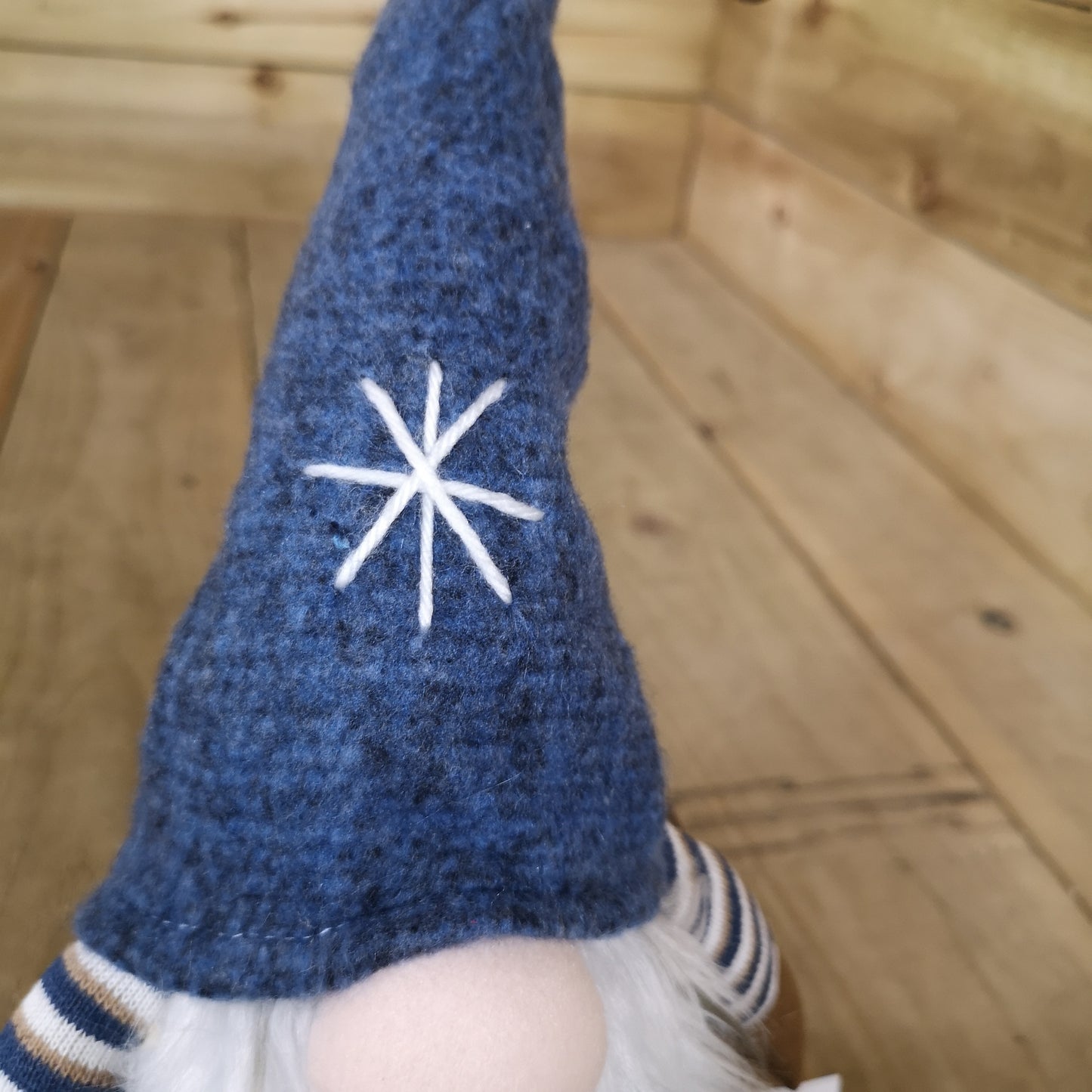 48cm Tall Christmas Gnome Gonk Nordic Decoration Blue Body Hat Bell Dangly Legs