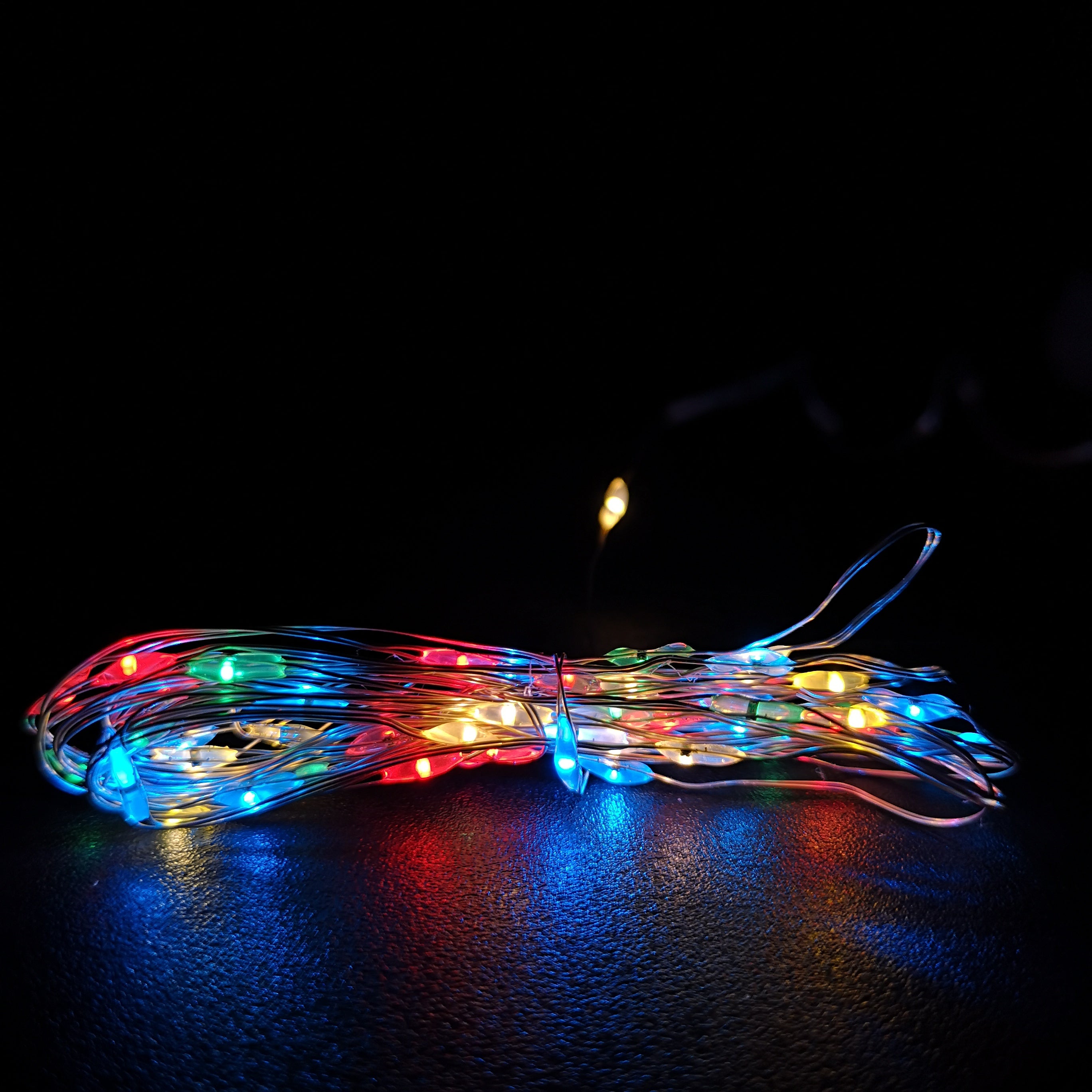 200 LED 10m Premier MicroBrights Indoor Outdoor Christmas Multi Function Battery Operated Lights with Timer on Pin Wire in Multicoloured