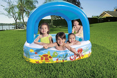 147cm x 147cm Bestway Sea Design Kids Play Paddling Pool with Removable Canopy