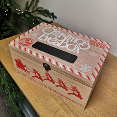 30cm Wooden Christmas Eve Gift Box with Personalisable Name Plate