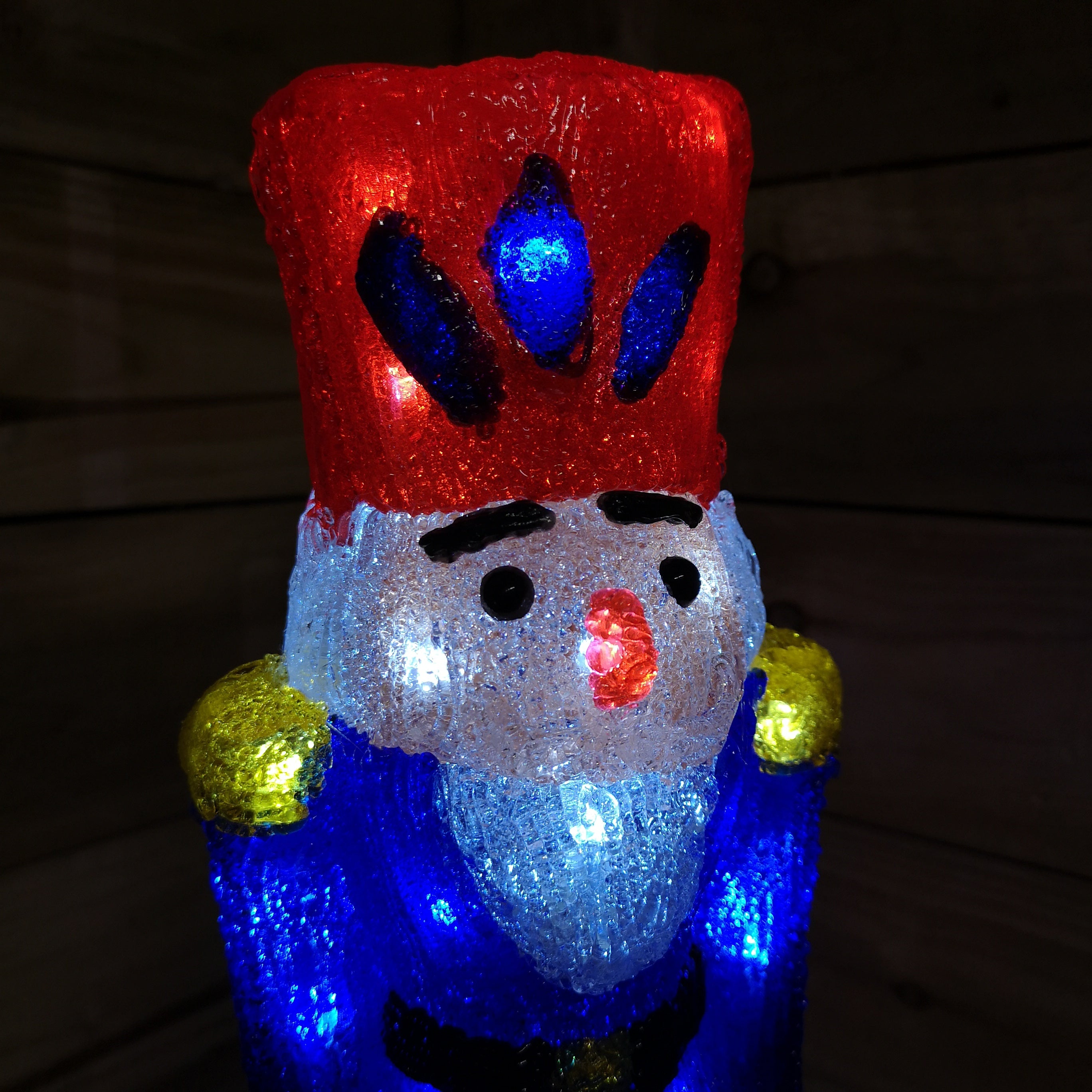 40cm LED Acrylic Christmas Nutcracker Decoration in Blue