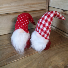 Choice of 2 Assorted Festive Christmas Gonks in Spotty or Gingham