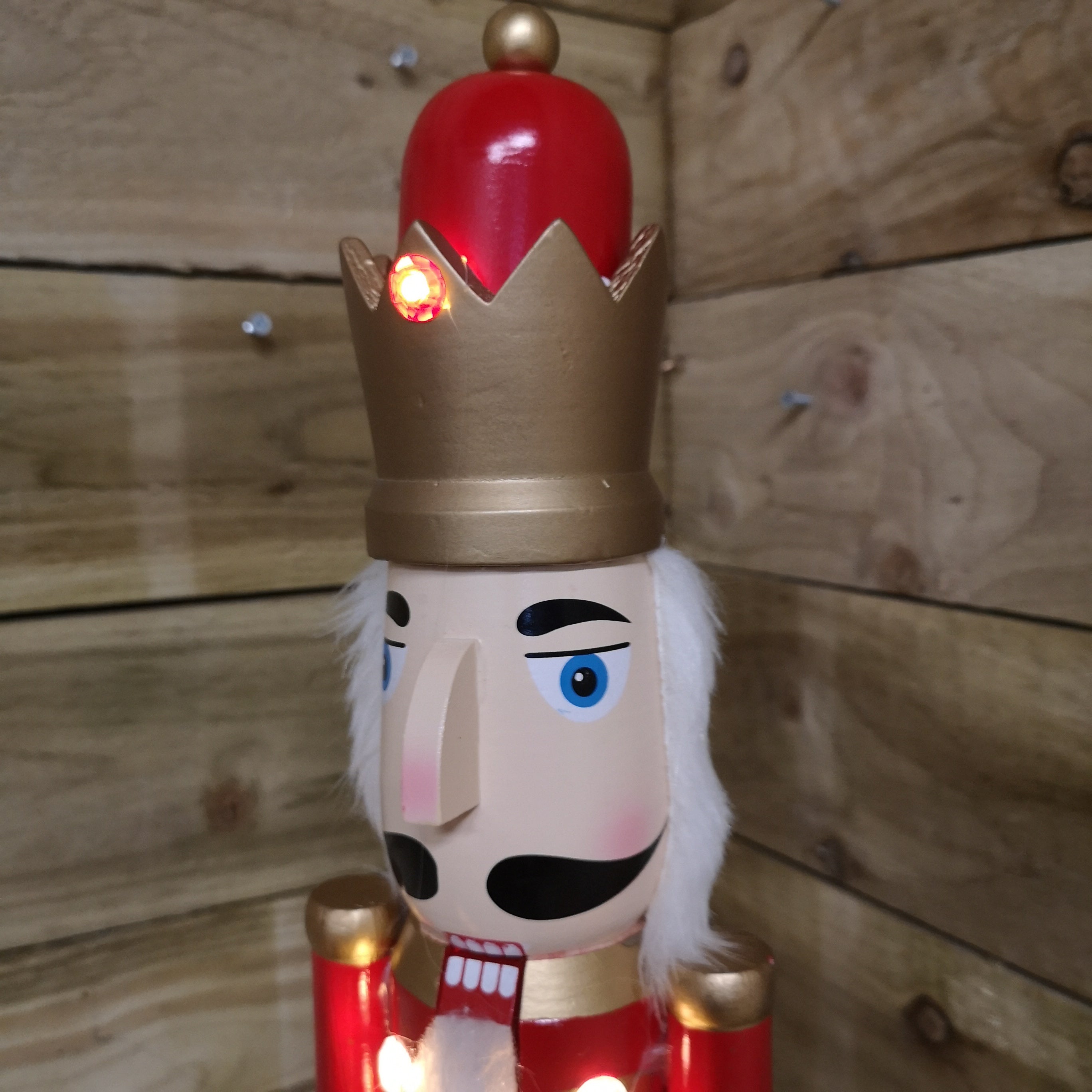 LED Battery Operated Indoor Christmas Wooden Nutcracker Decoration