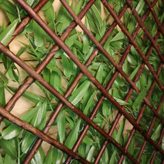 100cm x 200cm Artificial Fence Garden Trellis Privacy Screening Indoor Outdoor Wall Panel - Bamboo Leaf