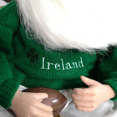 40cm Sitting Ireland Rugby Santa Claus Father Christmas Decoration in Green