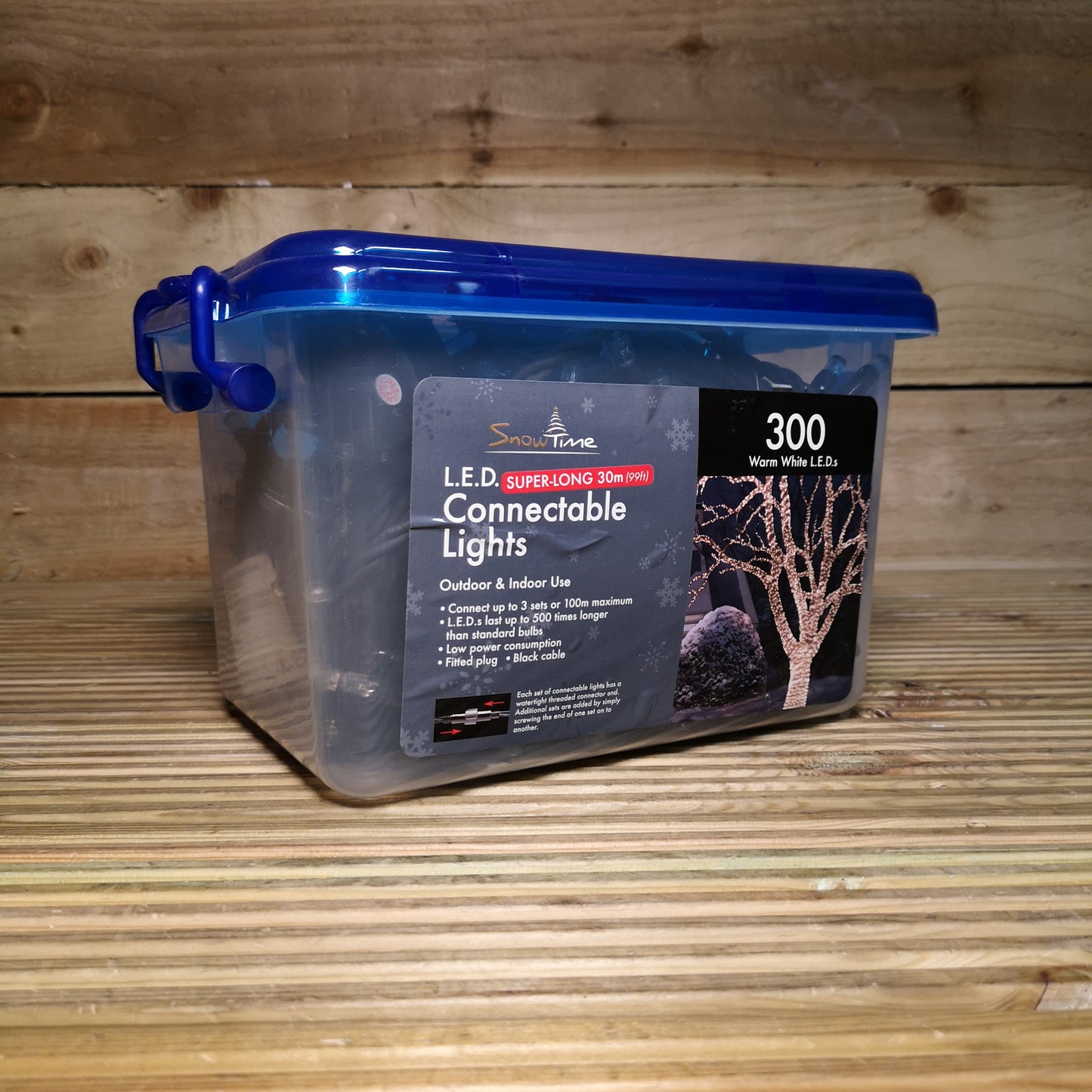 300 LED 30m Snowtime Heavy Duty Connectable Christmas Lights in Warm White