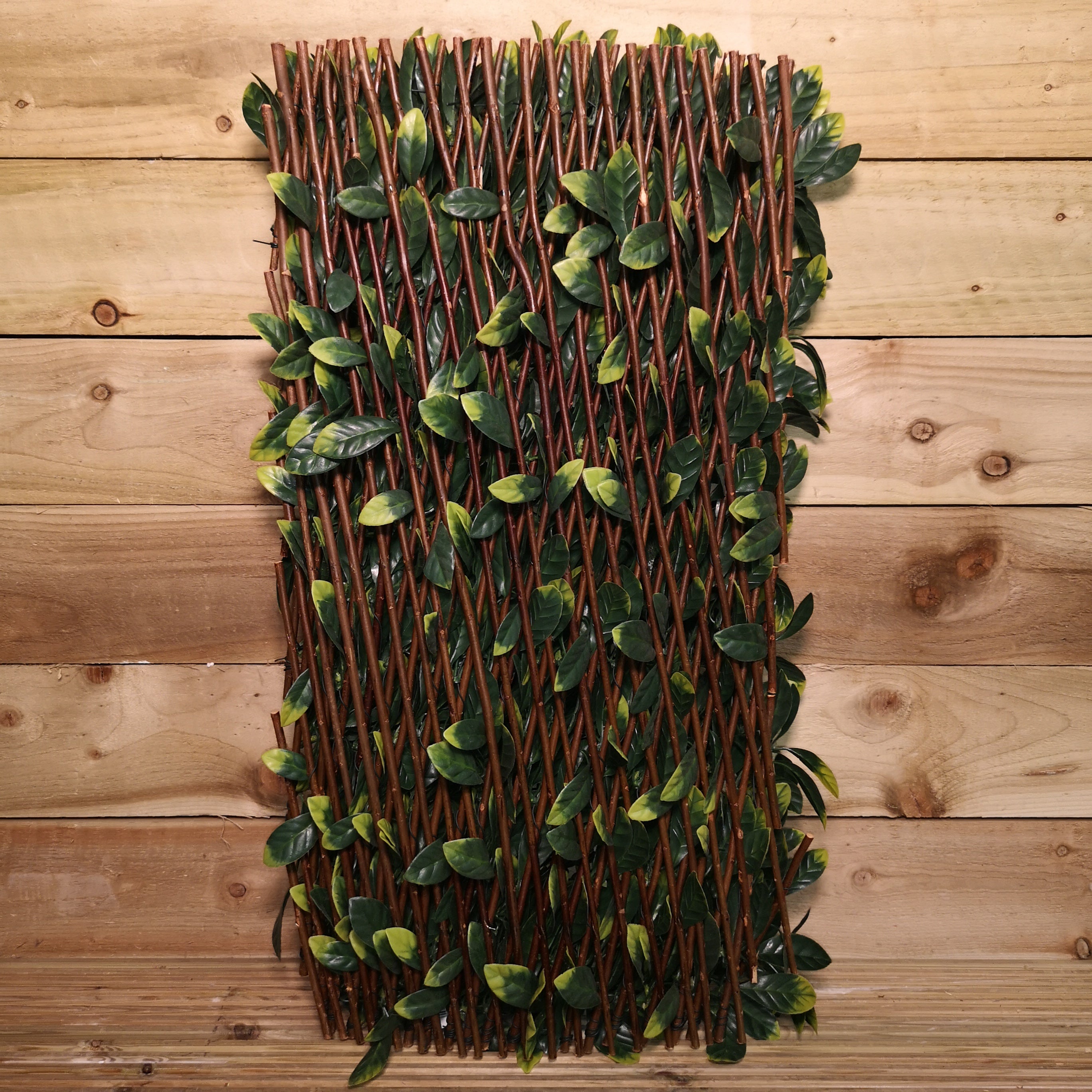 180cm x 60cm Artificial Fence Garden Trellis Privacy Screening Indoor Outdoor Wall Panel - Laurel Leaf