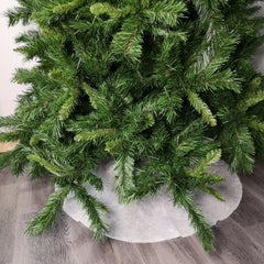 Christmas Tree Circular Carpet Skirt 100cm Wide Snow Effect with Iridescent Glitter Finish