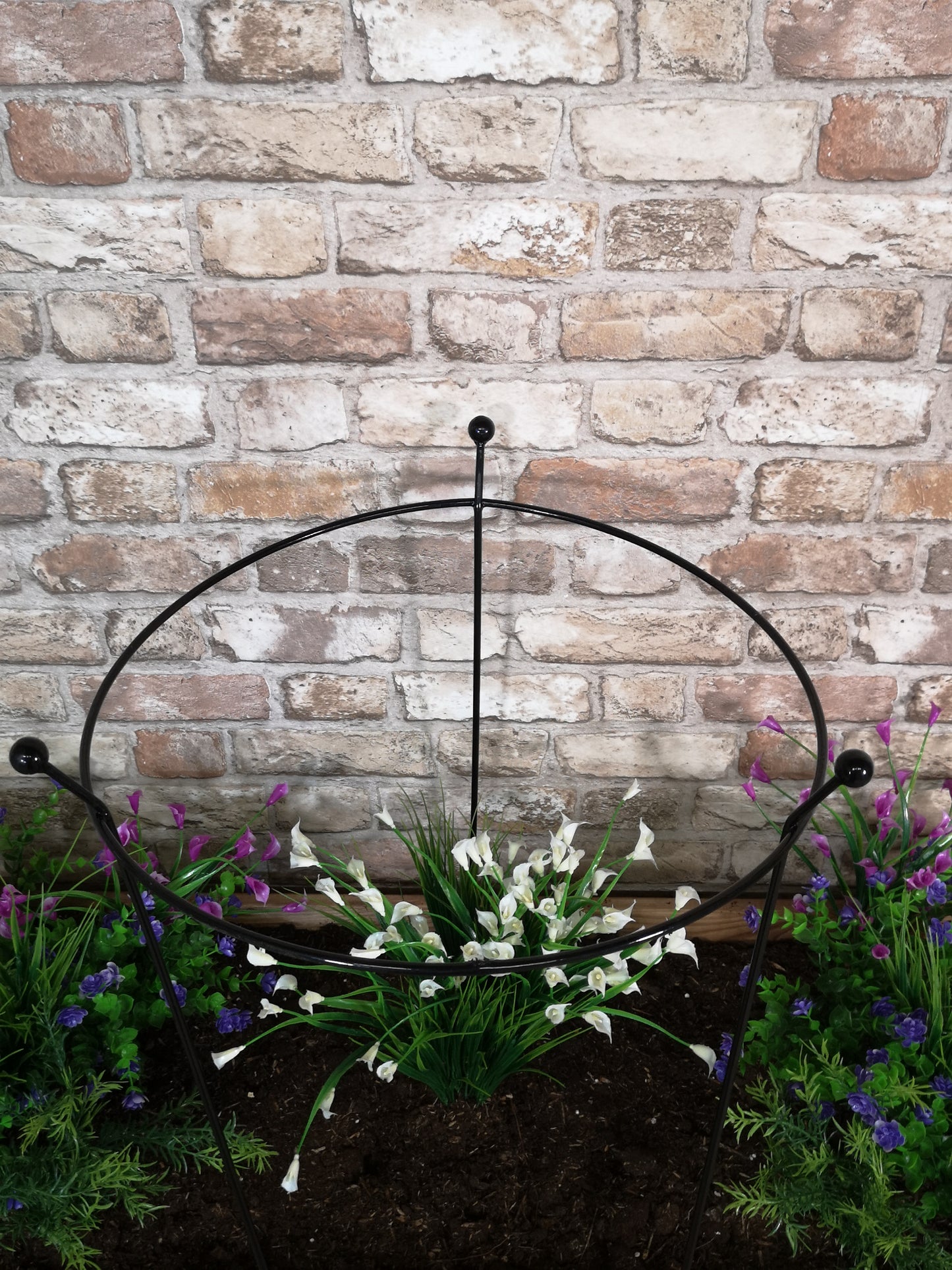 Tom Chambers Cottage Heavy Duty Black Metal Steel Herbaceous Garden Plant Support Ring Large 80cm x 45cm