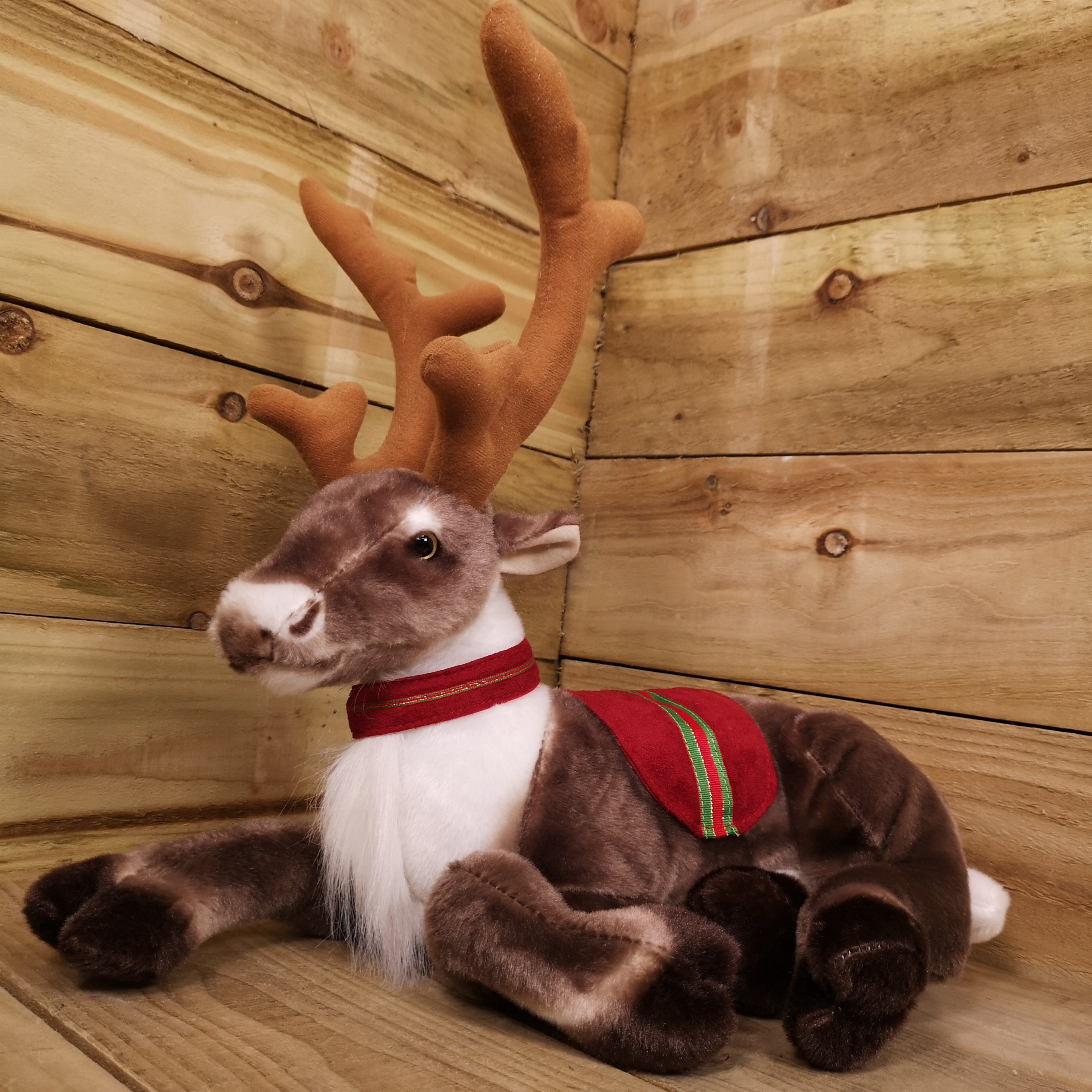 Reindeer　Aisle　Flower　on　Large　Antlers　Sitting　Seasonal　2022春夏　The　Reviews　with　Poinsettia　Figurine　Sitting　Reindeer