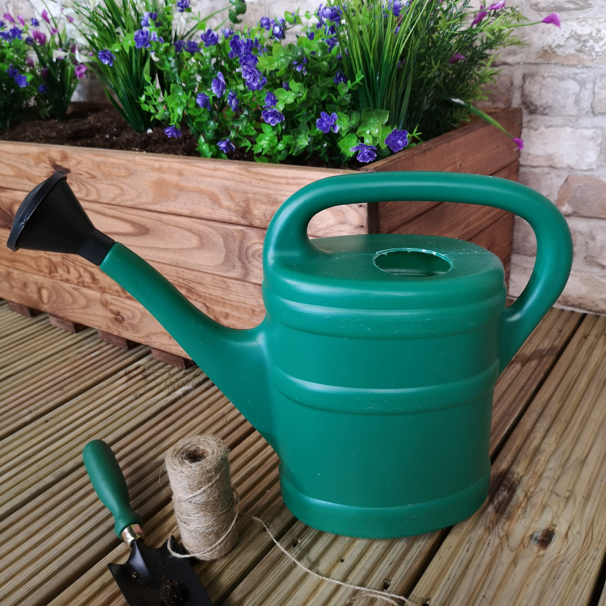 5 Litre Green Garden Watering Can with Sprinkler Rose