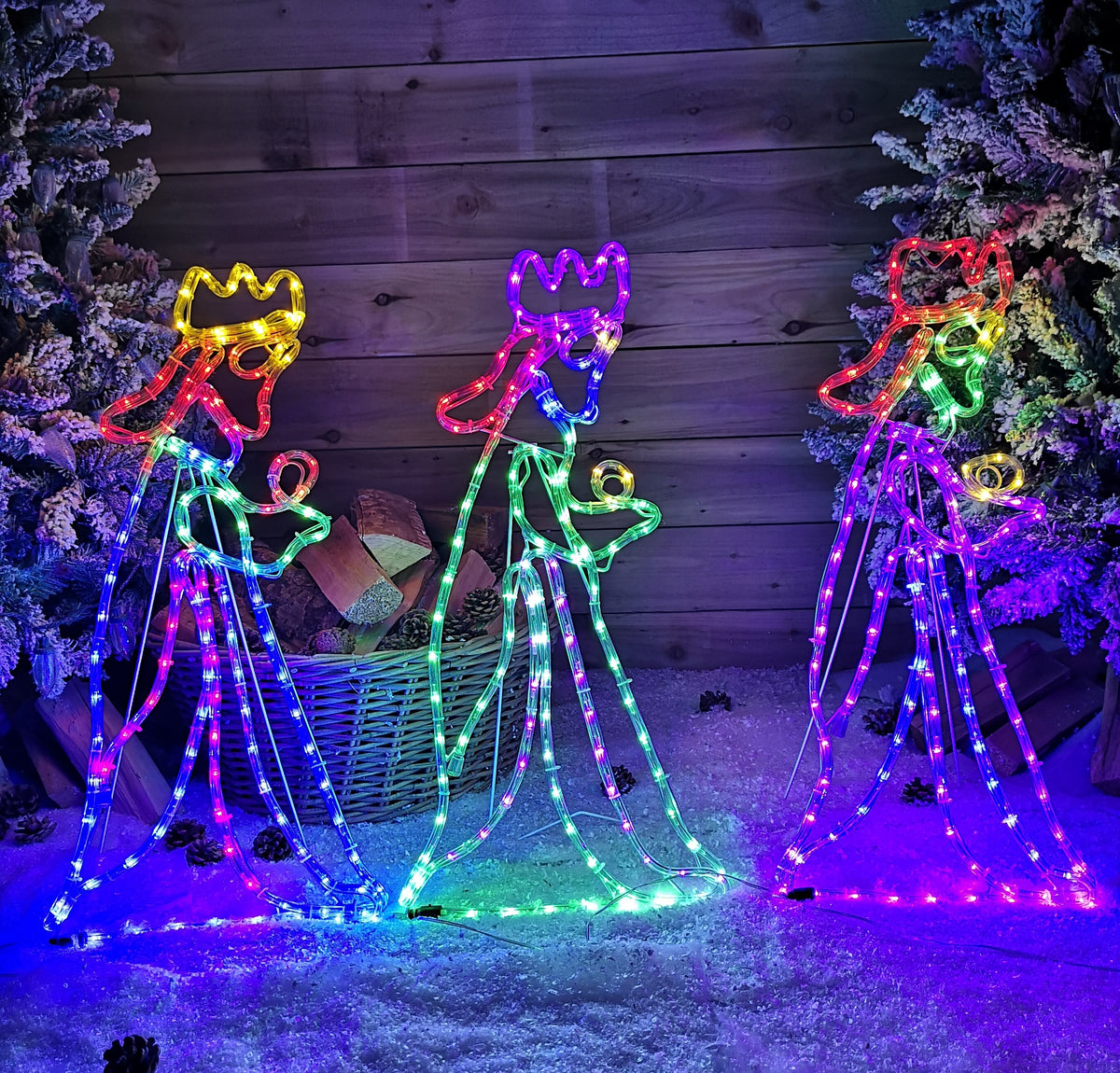 Premier Indoor Outdoor 70cm Three Wise Men Rope Light 360 Multi-coloured LEDs