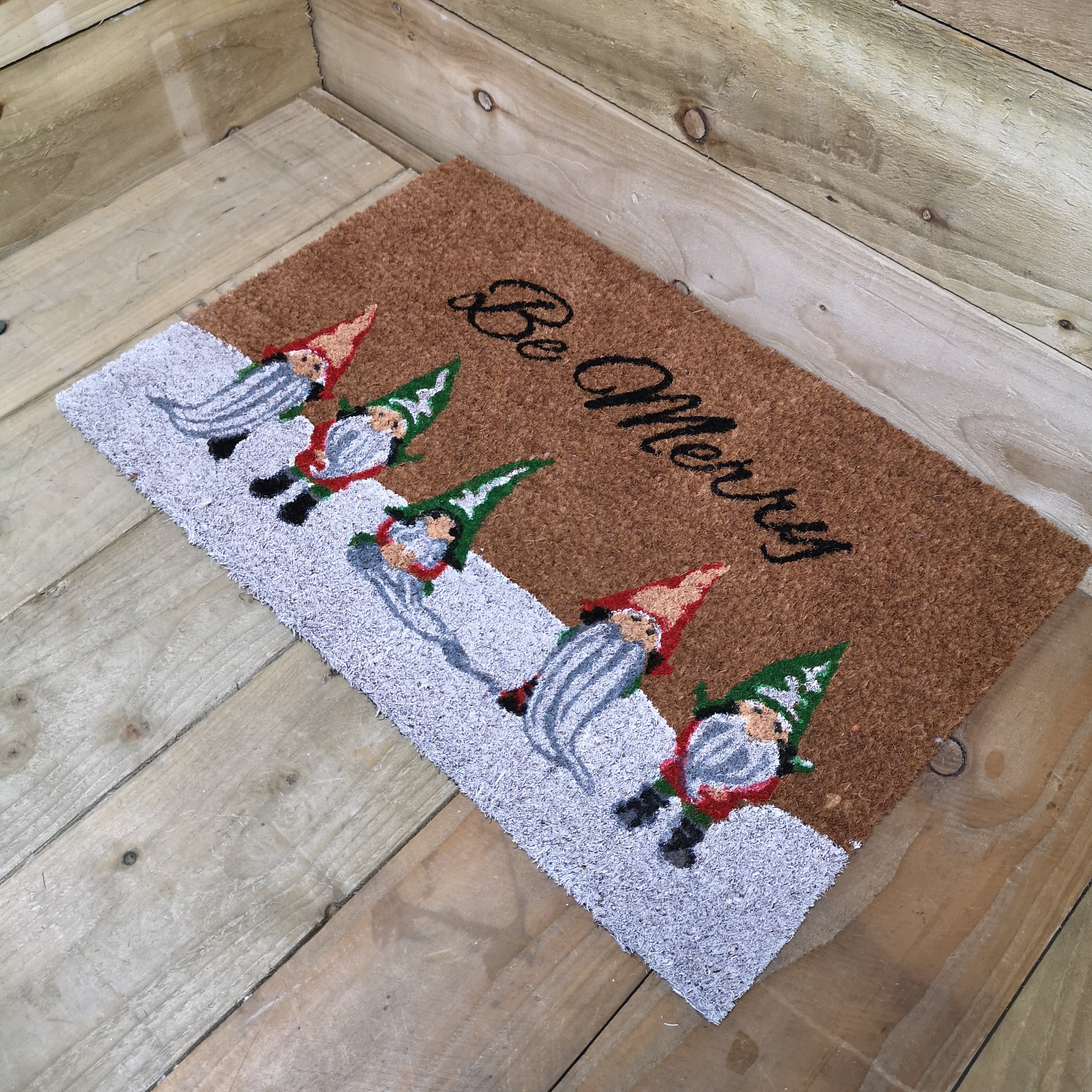 40 x 60cm Be Merry Christmas Gonk Gnomes Door Mat - Be Merry
