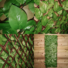 100cm x 200cm Artificial Fence Garden Trellis Privacy Screening Indoor Outdoor Wall Panel - Beech Leaf