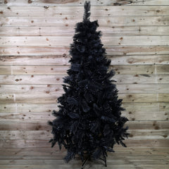 6ft (1.8m) Premier Hinged Black Tipped PVC Fir Christmas Halloween Tree with 587 Cashmere Tips