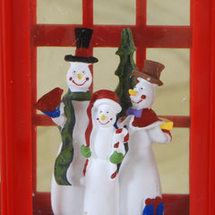 Water Christmas Phone Box Trio Snowmen 27cm High LED