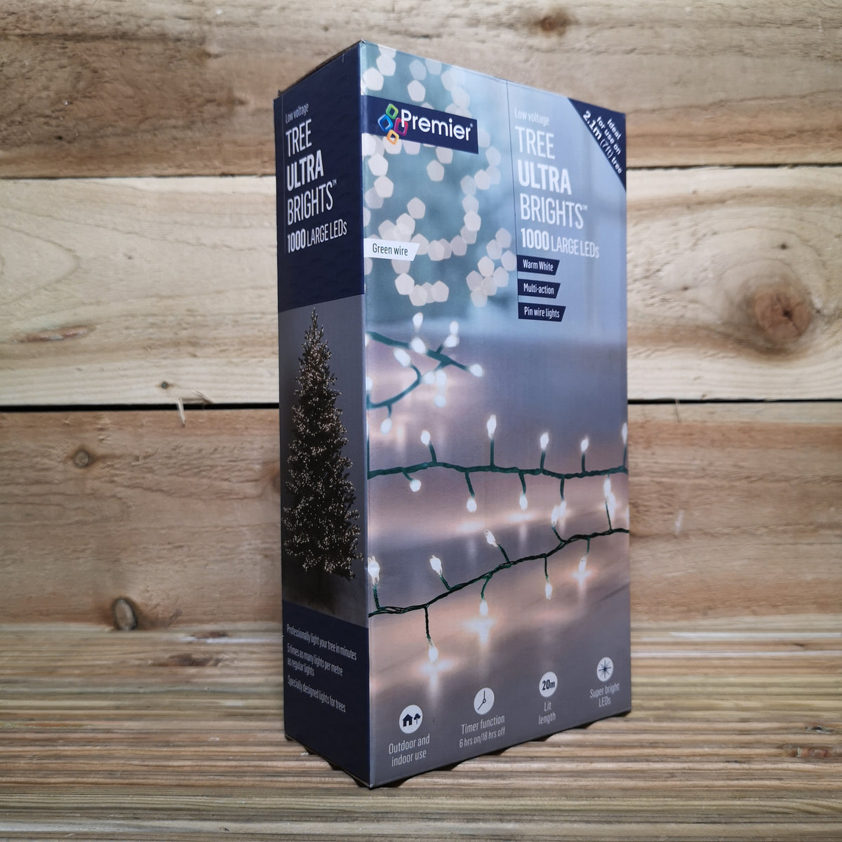 1000 LED 20m Premier Tree Ultra Brights Indoor Outdoor Multifunction Christmas Lights with Timer in Choice of Colour