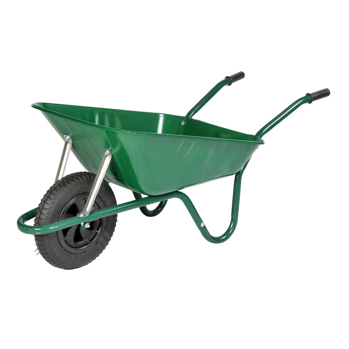 85 Litre Heavy Duty Builders Wheelbarrow – Green – Pneumatic Wheel