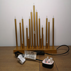 33cm Premier Christmas Candle Bridge Star Shaped with 20 LEDs In Gold Mains Power