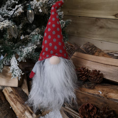 34cm Festive Gonk Cuddly Santa Indoor Christmas Plush Decoration in Polka Dot Hat