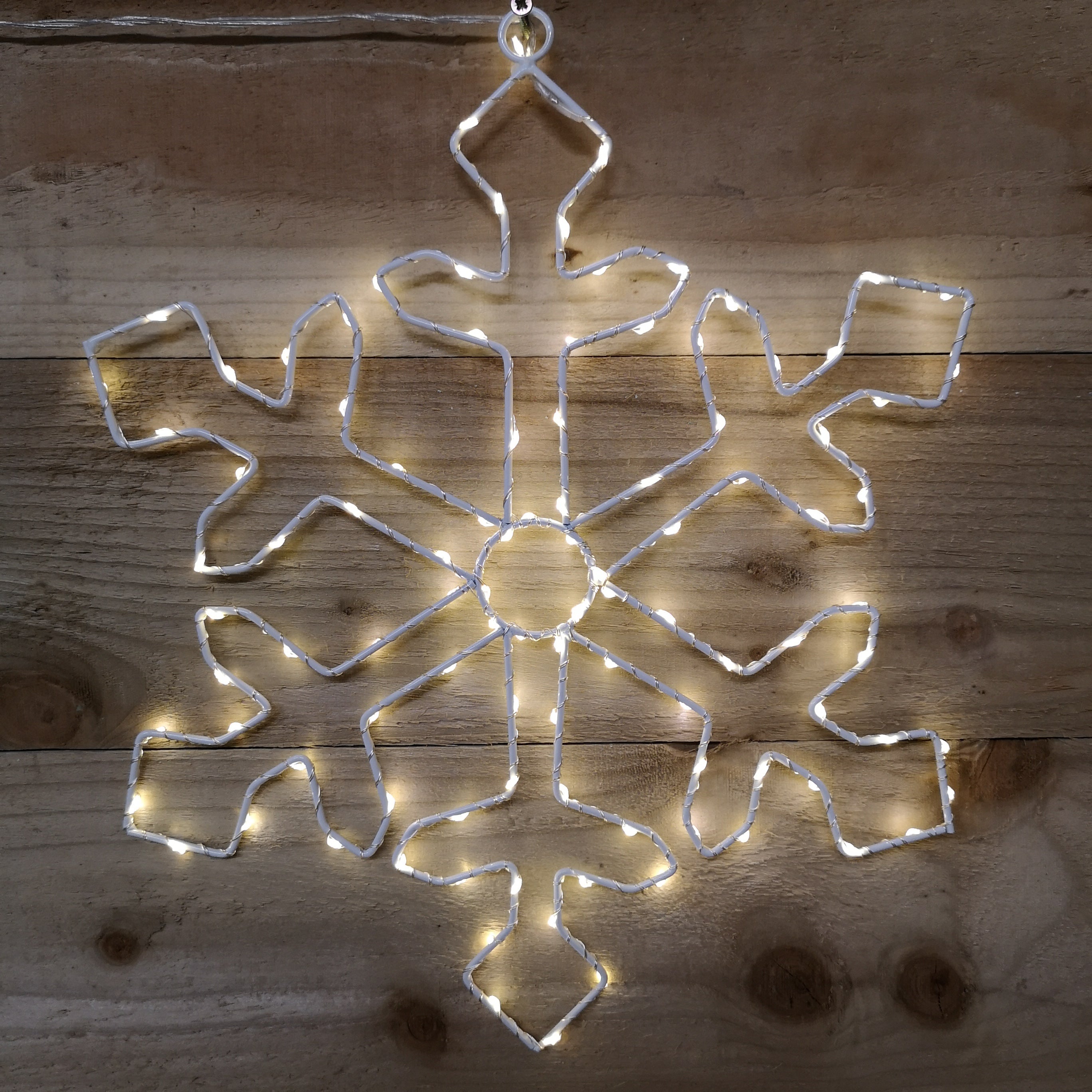 Lumineo 37x37cm Warm White LED Christmas Snowflake Silhouette Hanging Decoration