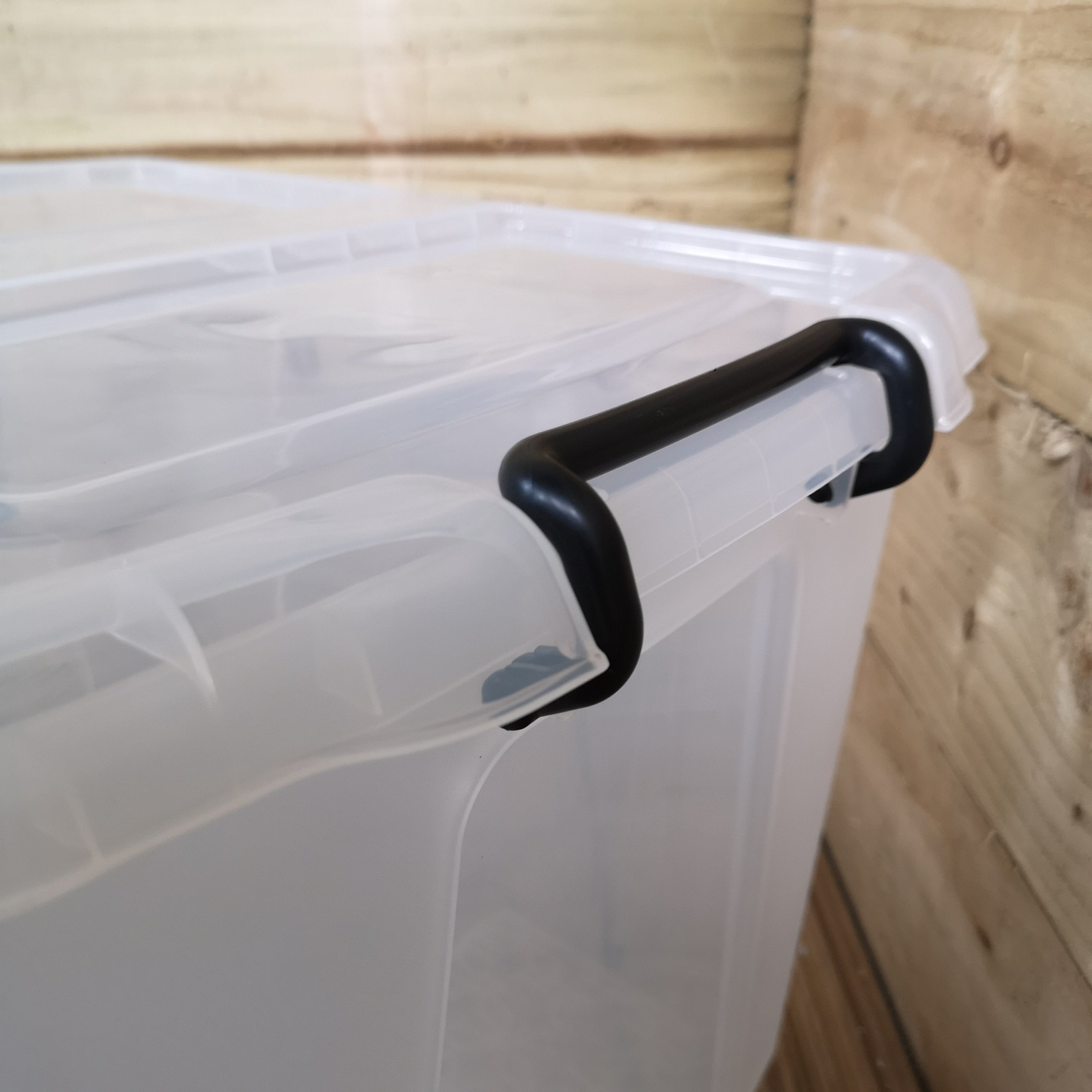40L Smart Storage Box, Clear with Clear Extra Strong Lid, Stackable and Nestable Design Storage Solution