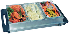 Stainless Steel 3 Pan Buffet Server and Warming Tray Hotplate