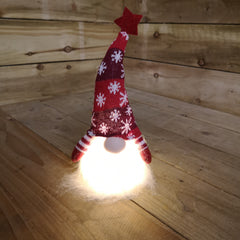 30cm Red Christmas Light Up Gnome Gonk Nordic Decoration Sitting Splat Gonk