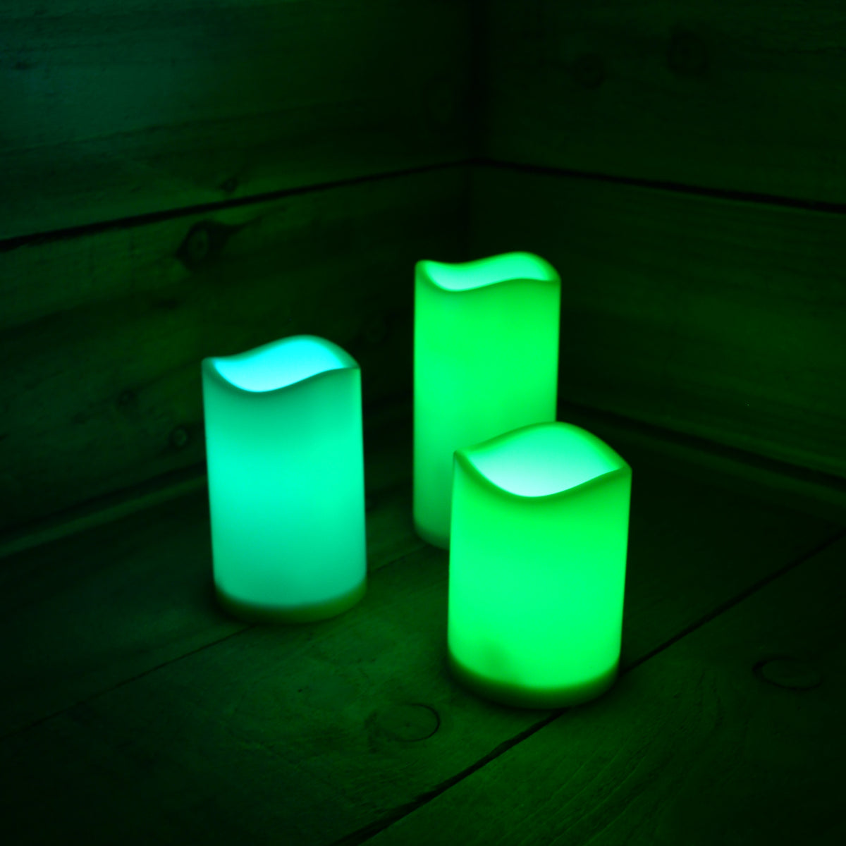 15cm Premier Set of 3 Battery Operated Multi Pastel Colour Changing LED Candles