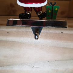 17 cm Santa And Festive Christmas Present Stocking Hanger In Colour