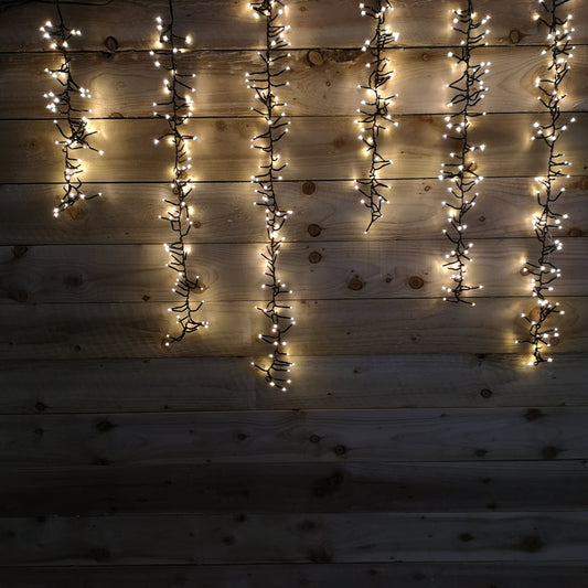 480 Warm White LED Outdoor Fairy Lights Tree Cascade Snowing Christmas Decoration