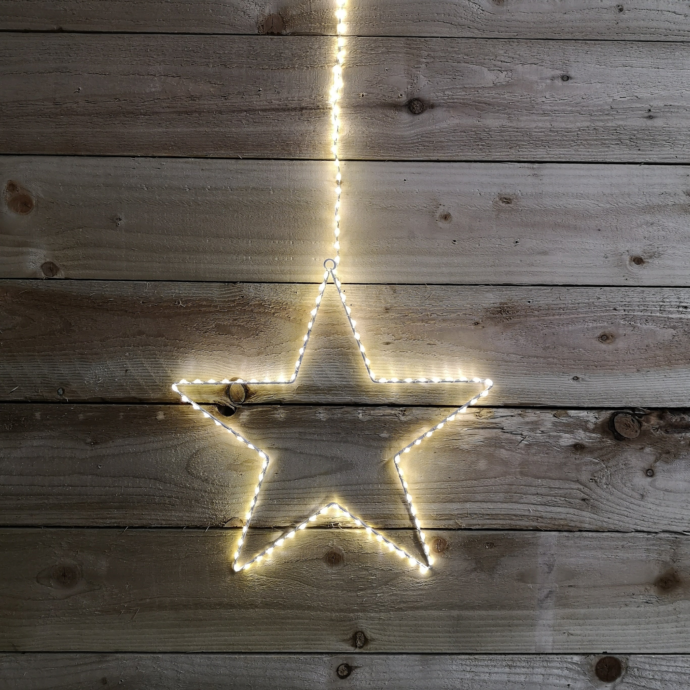 130 Micro LED Indoor Outdoor Hanging Star Frame Christmas Decoration