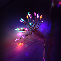 200 LED 10 Starburst Premier Christmas Multi Function Battery Timer Lights in Rainbow