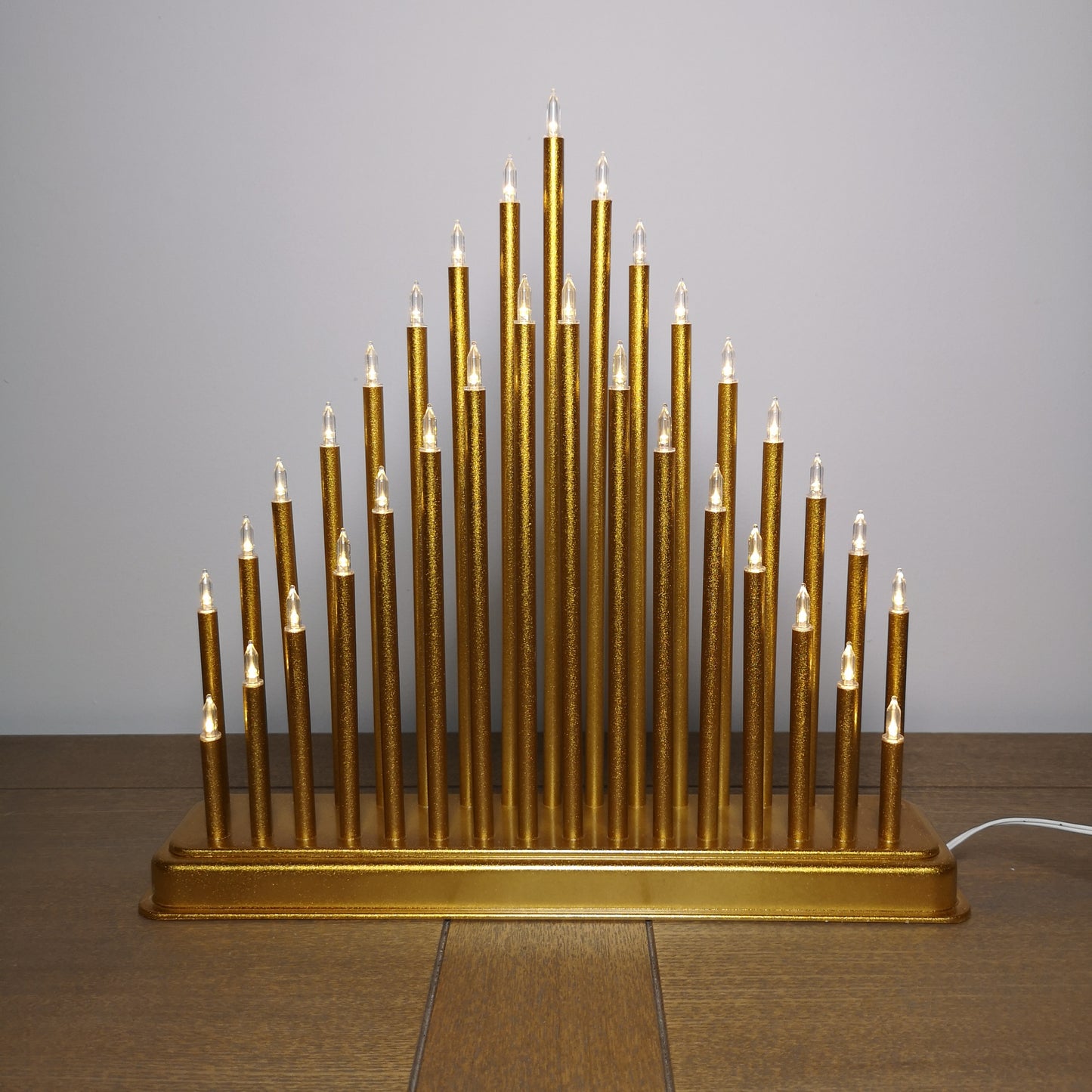 34cm Premier Christmas Candlebridge with 33 LEDs in Gold Mains Operated