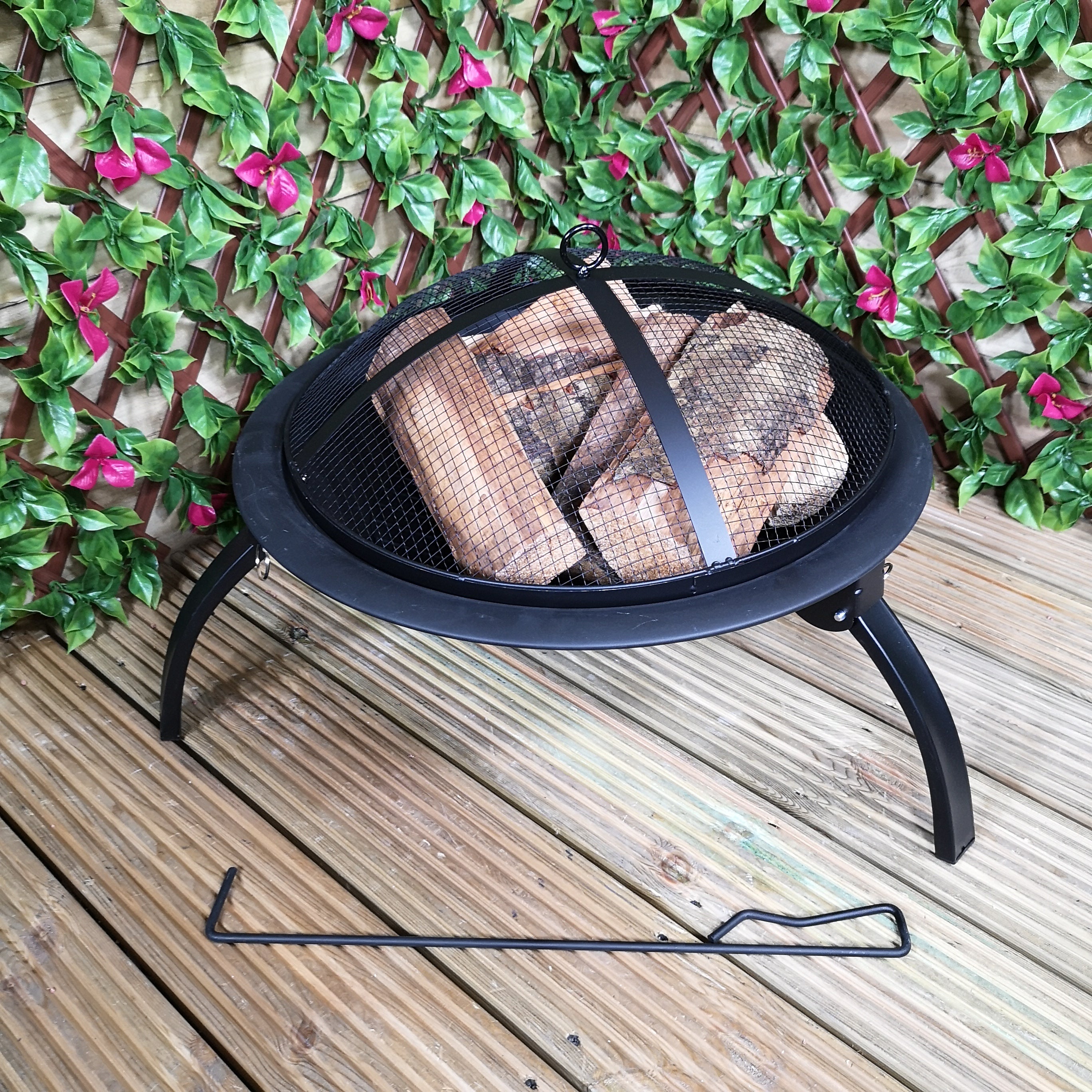 51cm Folding Outdoor Garden Patio Firepit Patio Heater with Mesh Lid