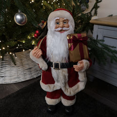 60cm Luxury Standing Santa Claus Father Christmas Decoration in Red