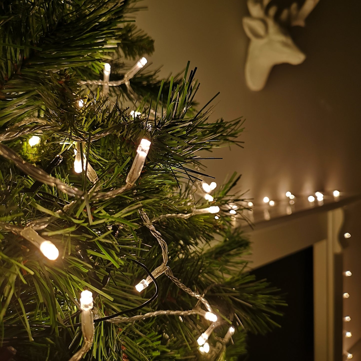 200 LED 16m Premier Christmas Outdoor 8 Function Lights Clear Wire in Warm White