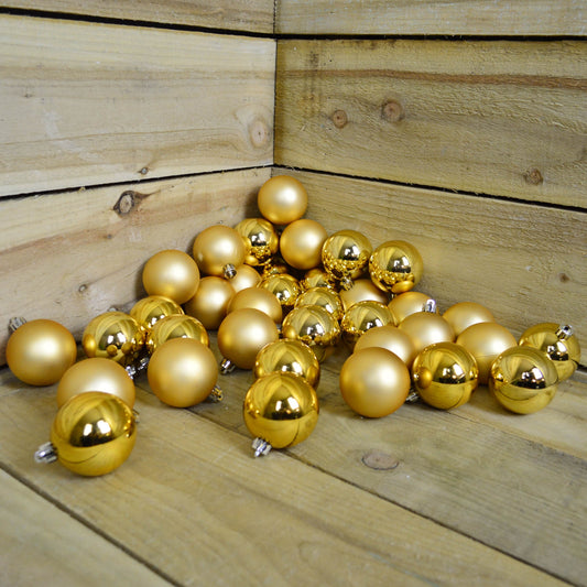 36 x 6cm Shatterproof Light Gold Christmas Tree Decoration Baubles Mix Spiral