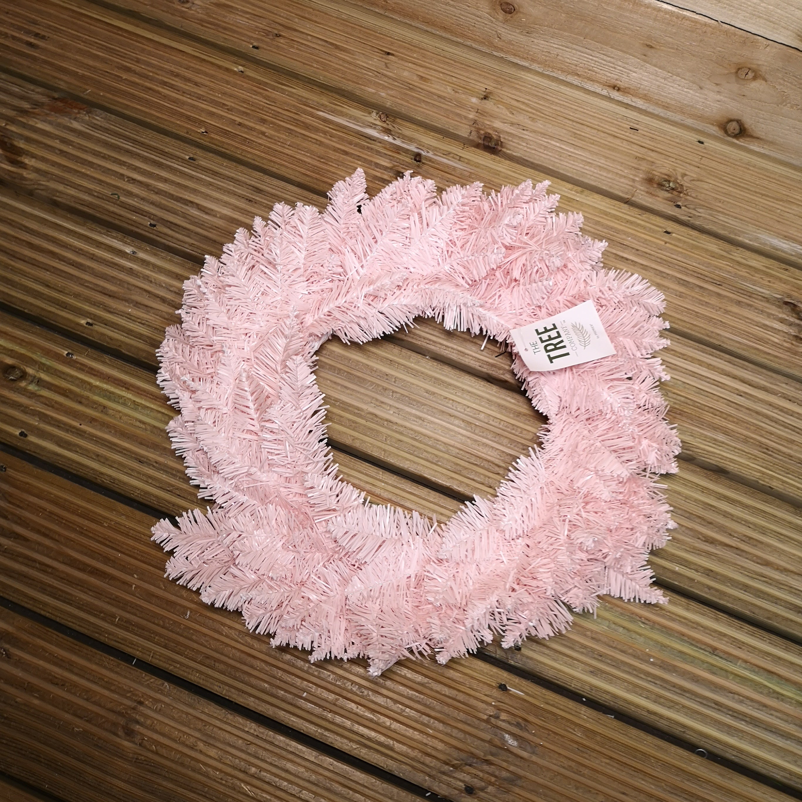 2pcs Pink Rosewood 50cm Wreath & 9ft Garland Christmas Decoration Set