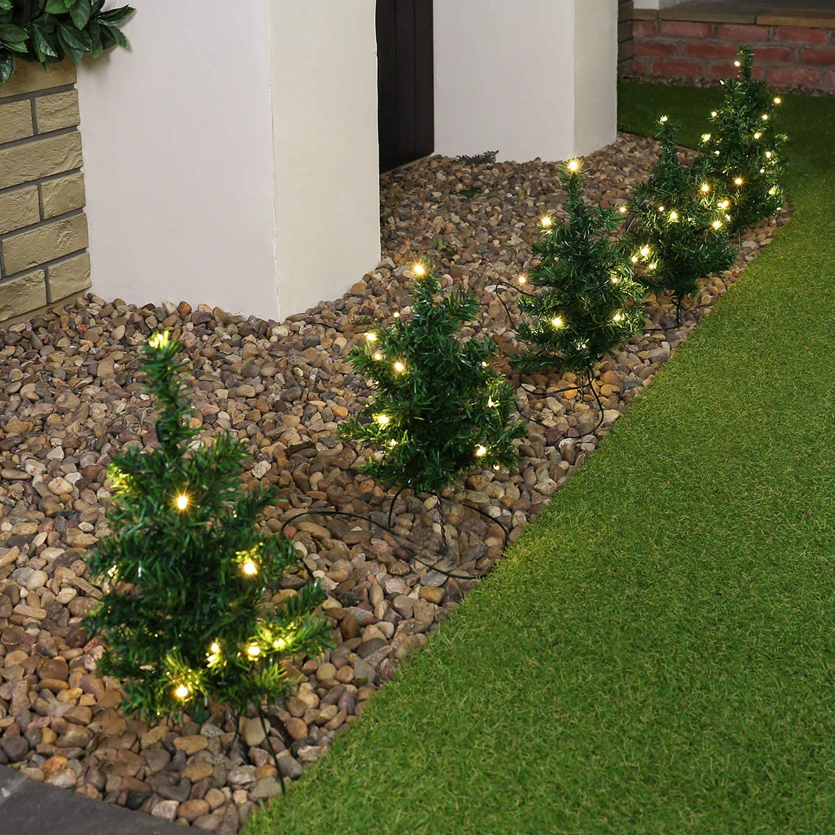 3 Pack of 6 (18) 30cm LED Lit Premier Christmas Tree Path Lights (15 LEDs Per Tree)
