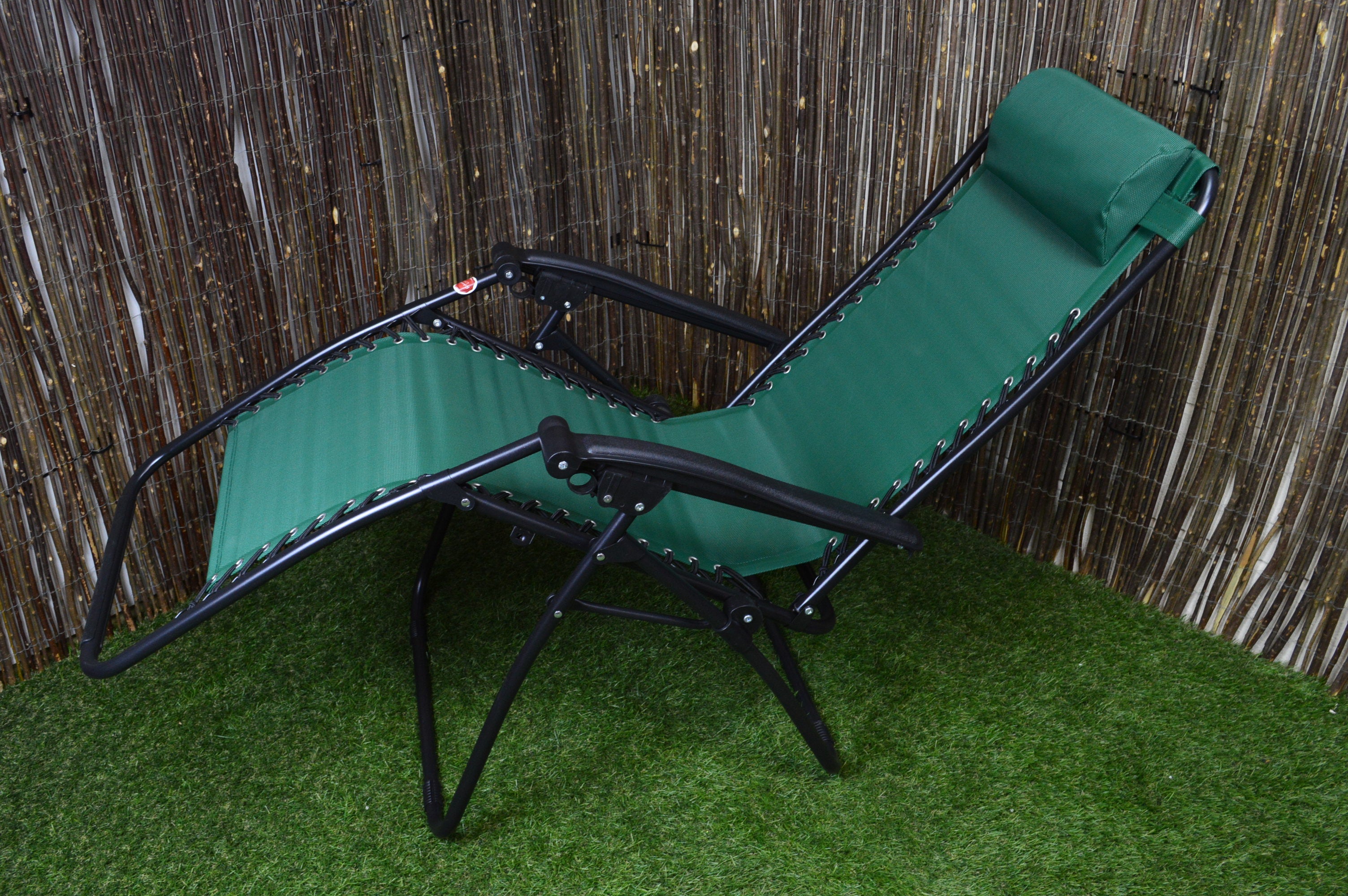 Multi Position Textoline Garden Relaxer Chair Lounger Green Cheaper Online