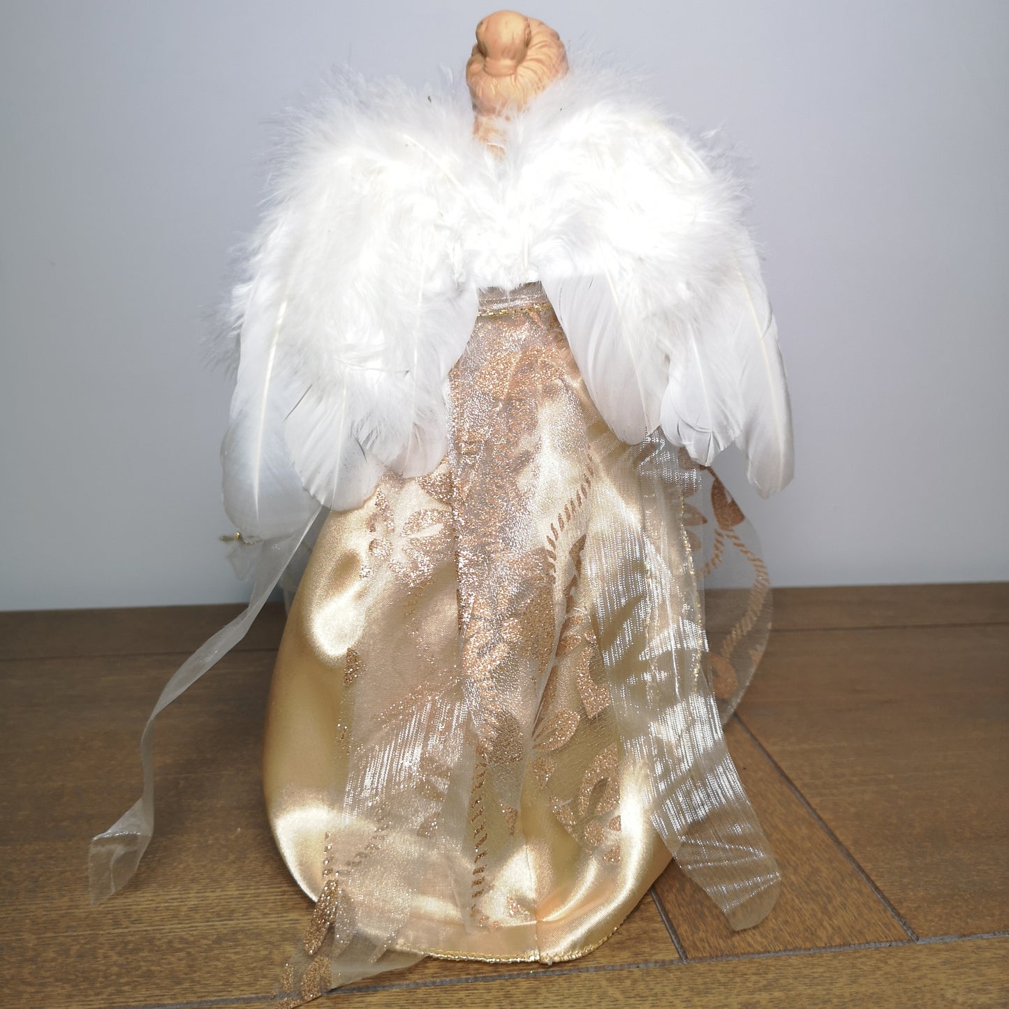 30cm Premier Christmas Tree Topper Angel Decoration with Feather Wings in Gold