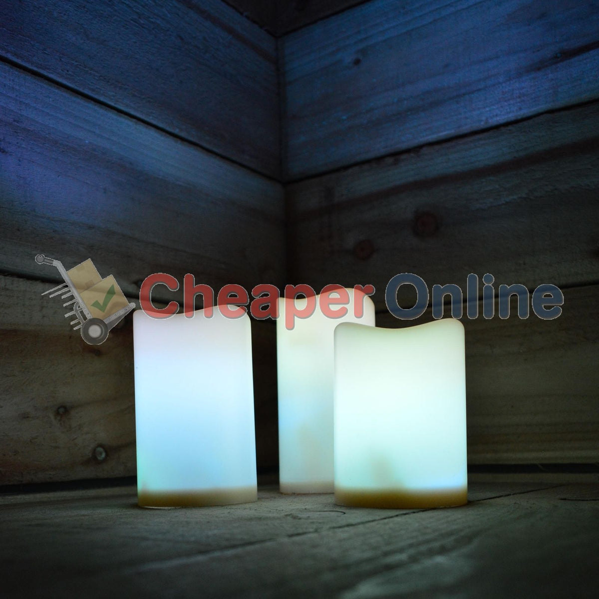 15cm Premier Set of 3 Battery Operated Multi Pastel Colour Changing LED Candles