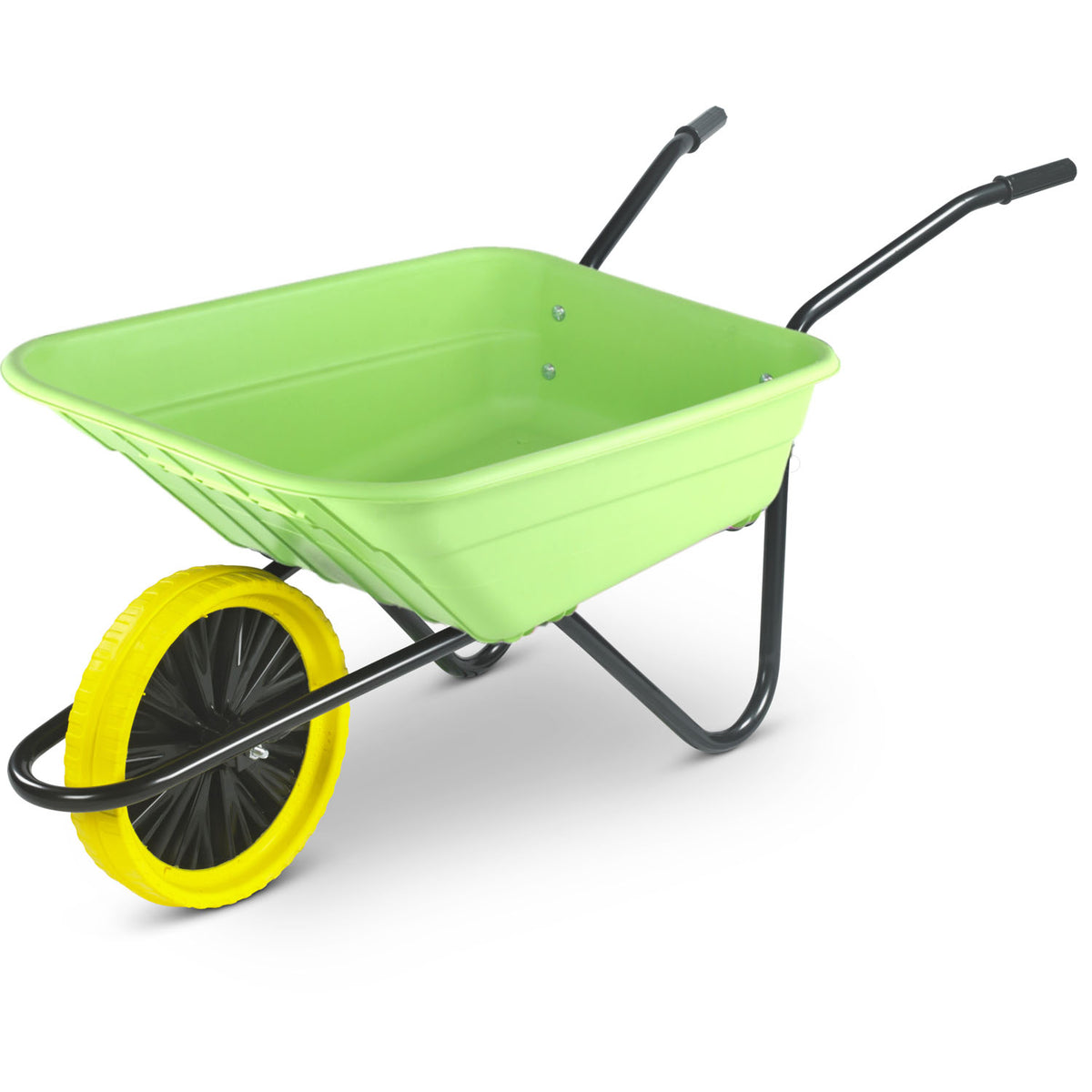 90 Litre Shire Heavy Duty Plastic Wheelbarrow – Lime – Puncture Proof Wheel