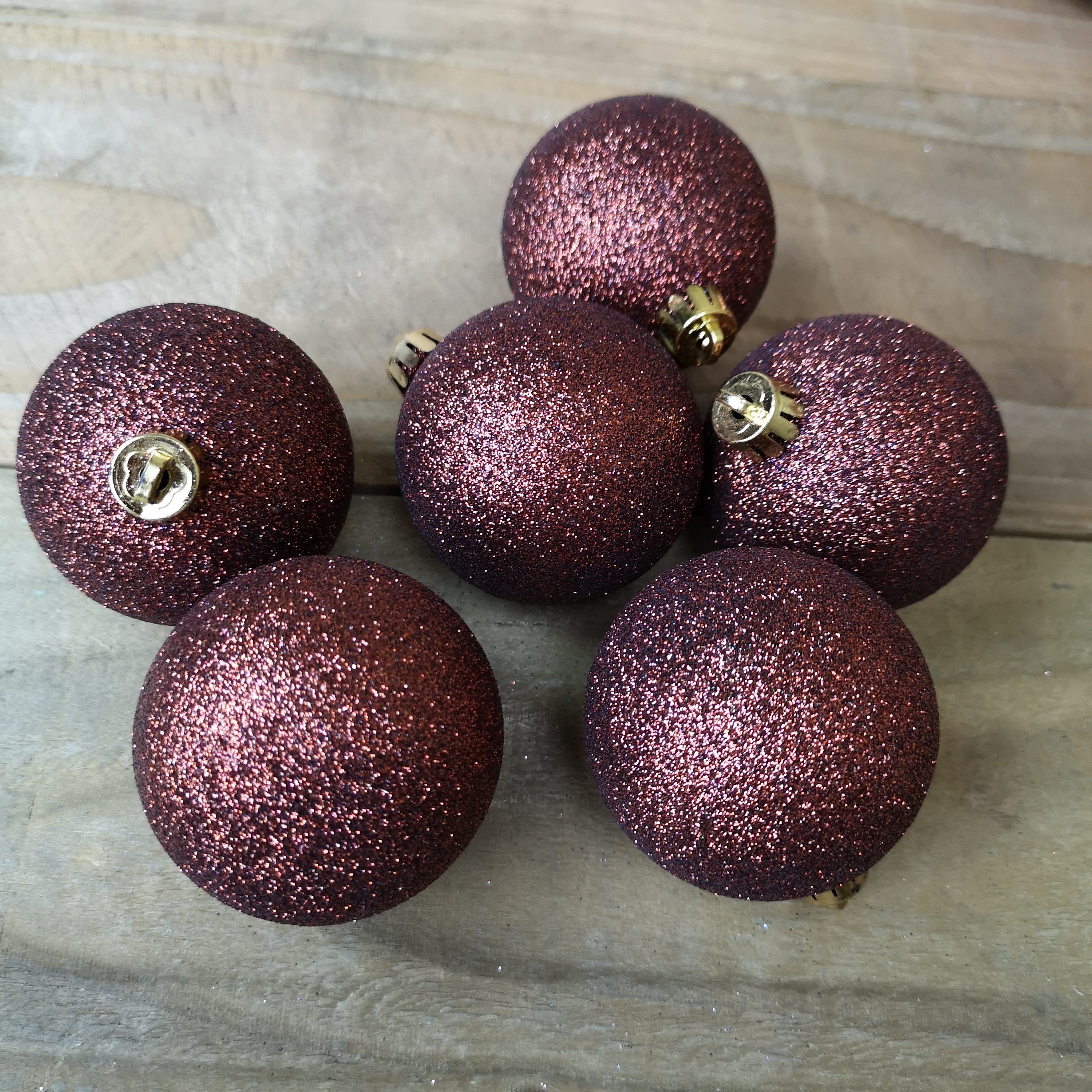 33 Assorted Shatterproof Christmas Baubles With Star Tree Topper - Rosewood Brown