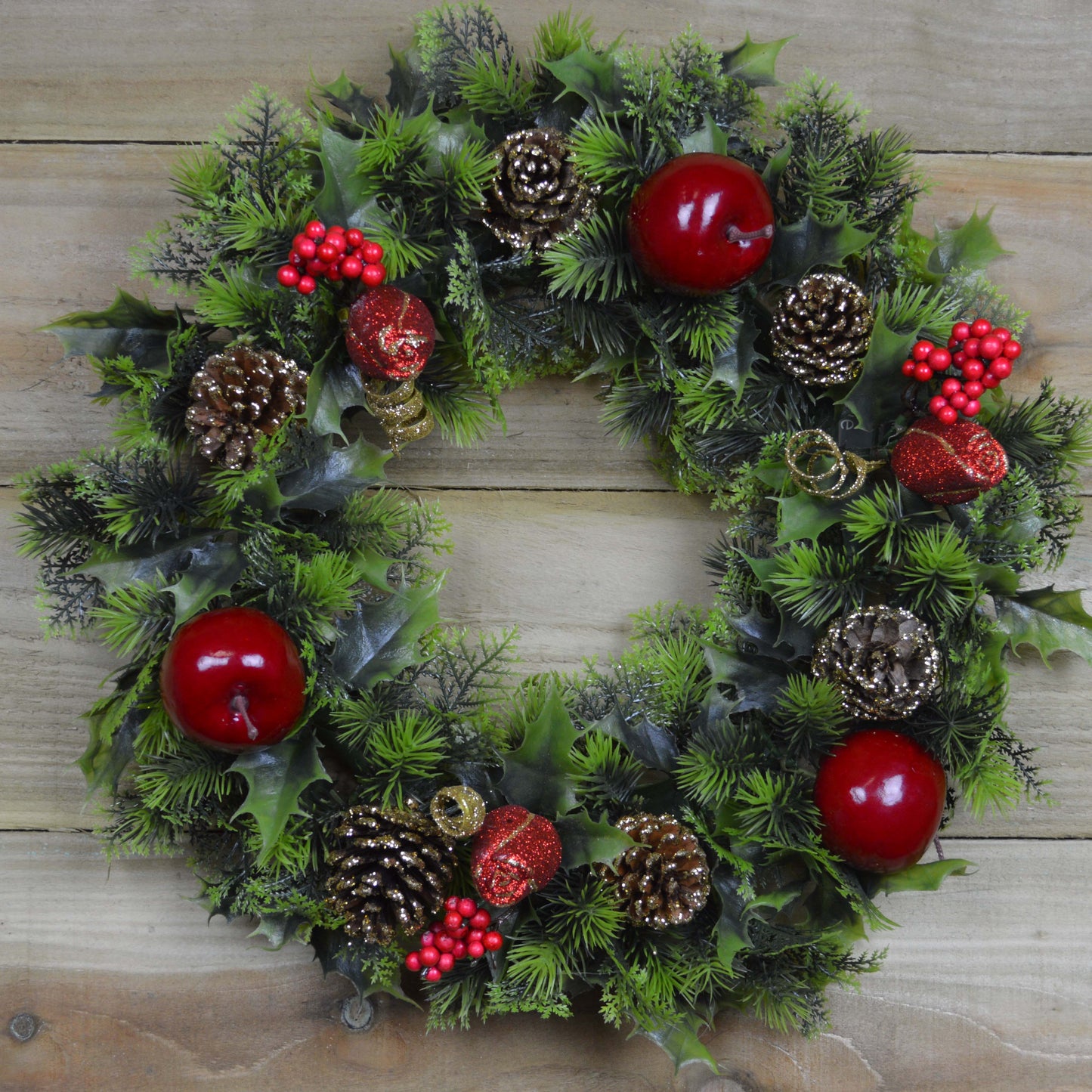 Premier 45cm Indoor / Outdoor Christmas Wreath Decoration - Red & Green