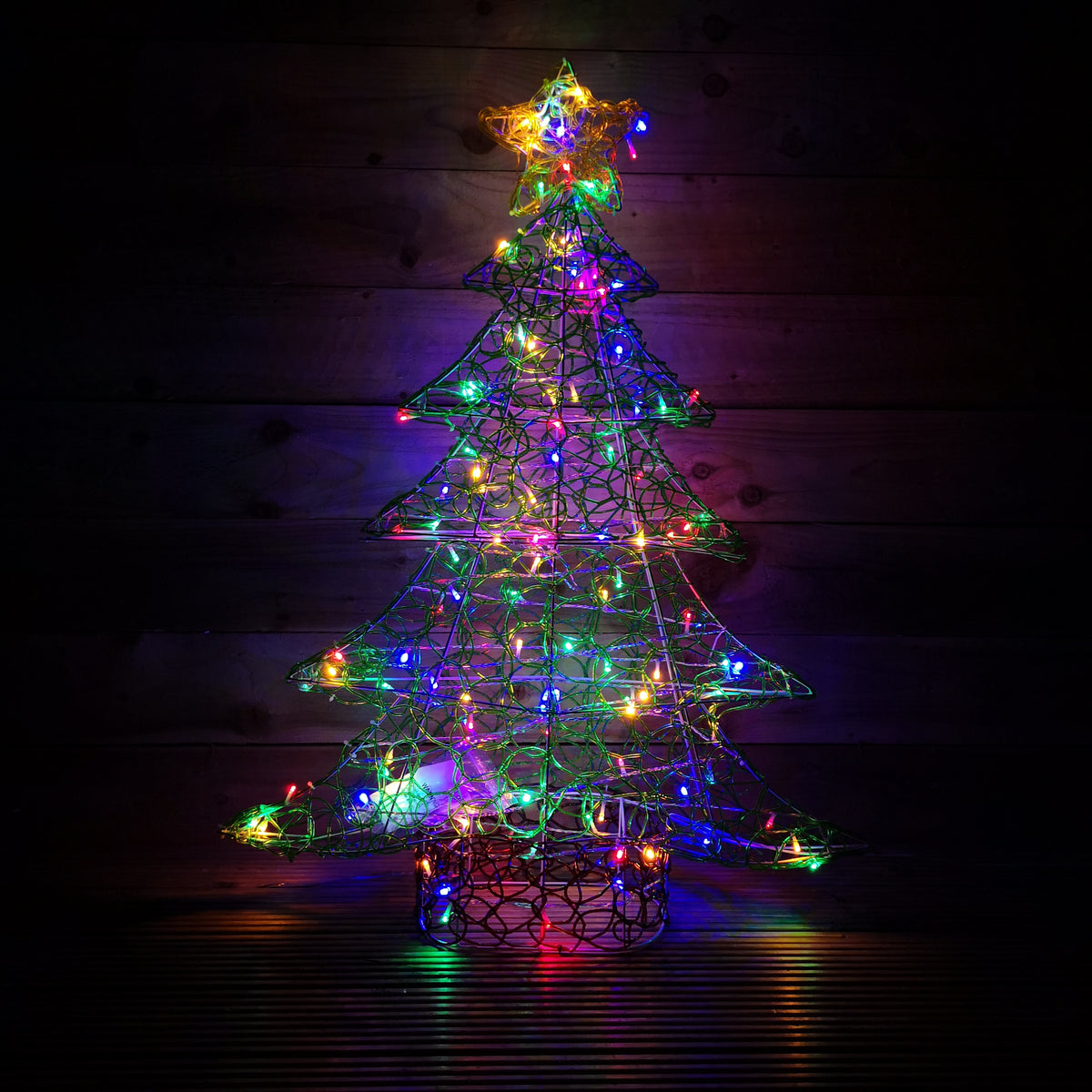 1m Premier Indoor Outdoor Soft Acrylic Multifunction Christmas Tree with 120 Multicoloured LEDs